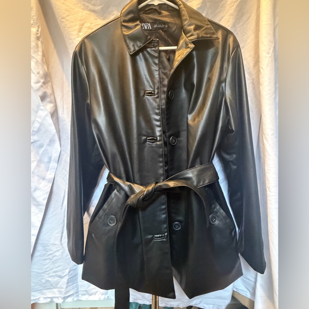Zara Black Belted Trench Coat